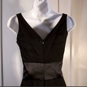 Black Silk Chiffon Double V Neckline A Line Gown